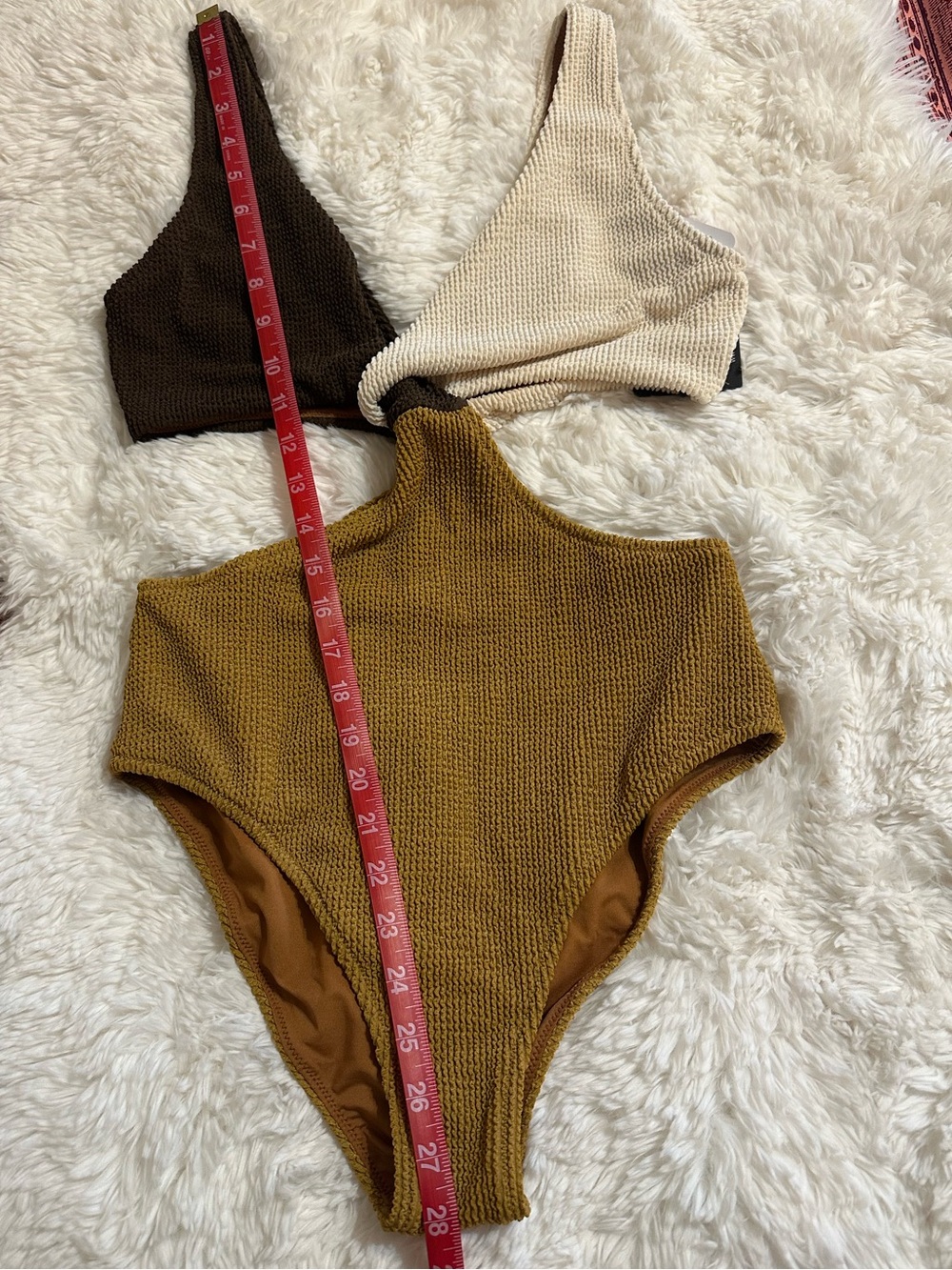 It’s Now Cool The Vee Crimp One Piece Swimsuit Earth Colorblock M NWT - Picture 8 of 11